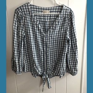 Checkered Blue Top